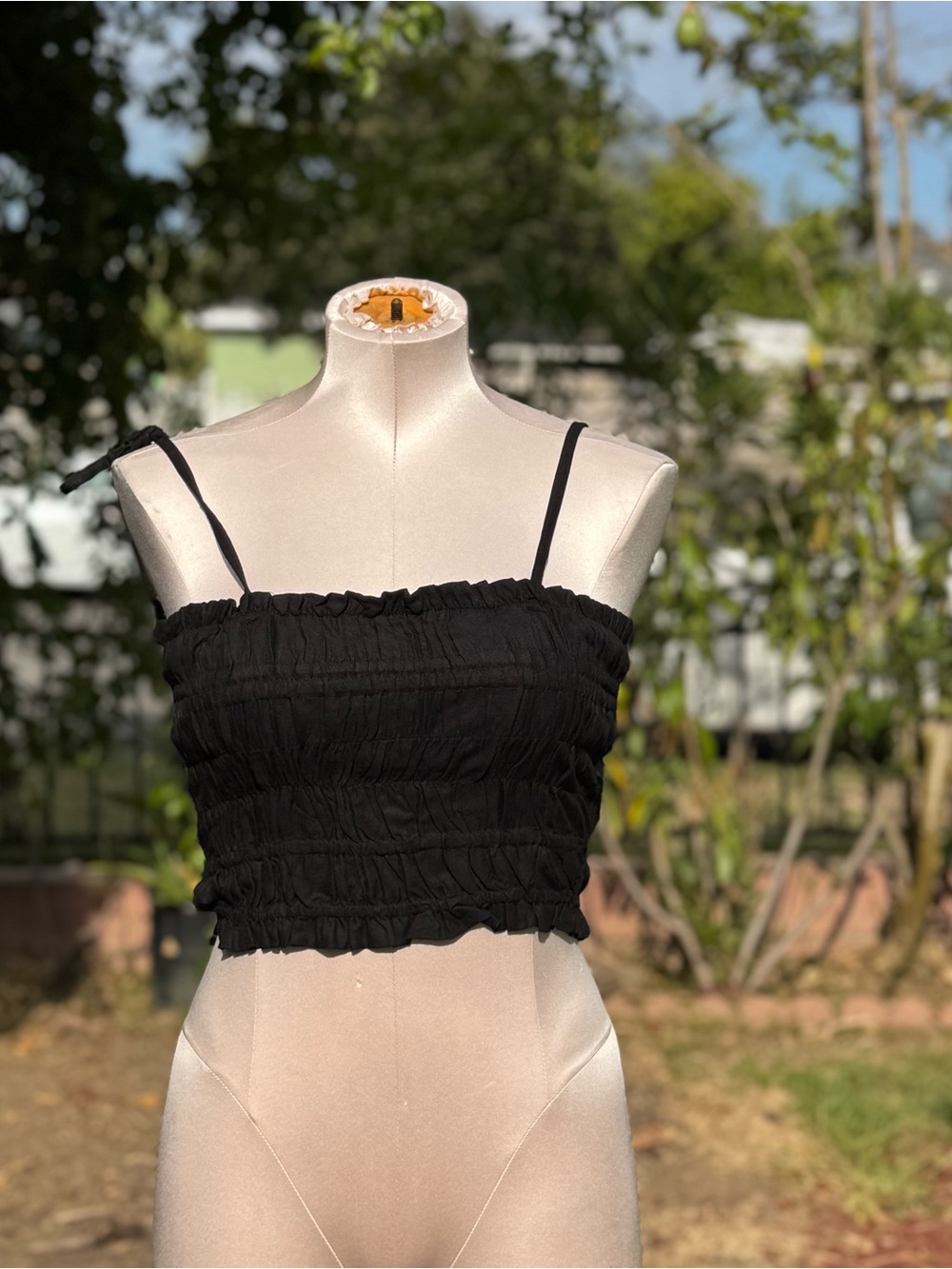 Elan Smocked Crop-Top SizeM